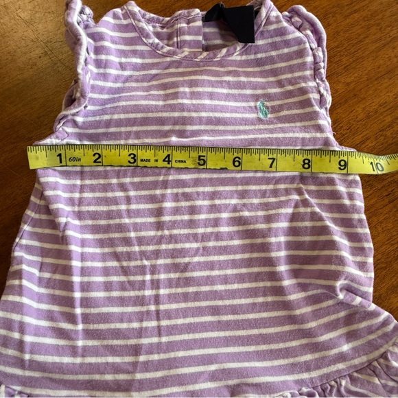 Ralph Lauren Striped Sleeveless Ruffle Dress Size 18 Months - Picture 4 of 6